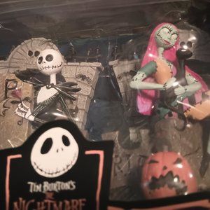 NIB🎄🎃 Nightmare Before Christmas Jack & Sally bookends